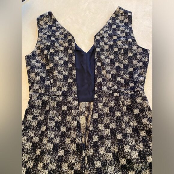 NWOT BCBGeneration Navy Blue Playsuit Checkered Jacquard Skort Romper - Picture 9 of 10